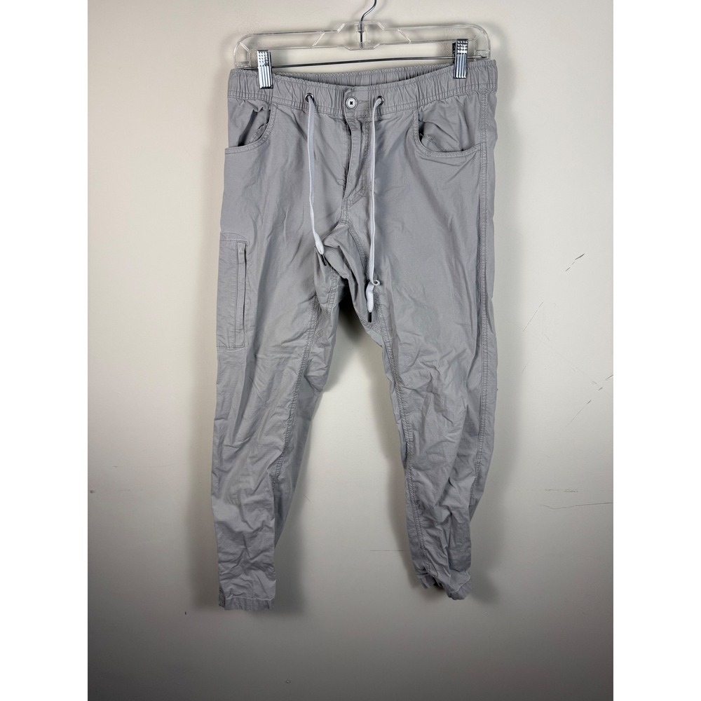 BYLT Weekender Pant Medium Light Grey Elastic Waist Drawstring Cargo Pockets